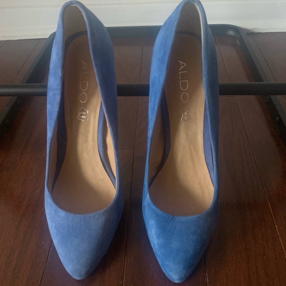 Aldo Blue Suede Heels